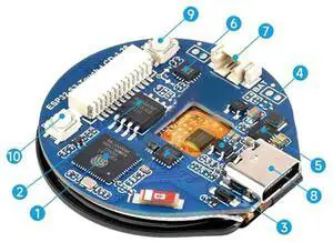 ESP32-S3 Development Board, 32-Bit LX7 Dual-Core Processor, 1.28Inch Touch Roun IPS, Supports /Bluetooth