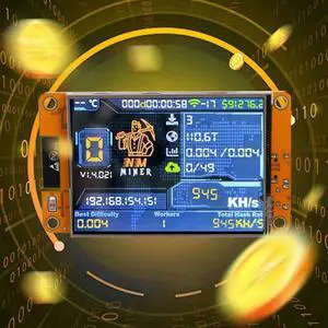 Nmminer Nerdminer 945KH/S Harshrate 2.8 Inch Display Bitcoin Crypto Solo Lottery Miner Upgraded Nerdminer