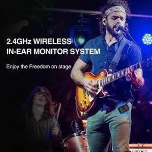 Wireless In-Ear Monitoring System Stage Playback 2.4G Headphones Rechargeable Transmitter, Receiver Support Stereo Mono