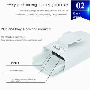 2Pcs Outdoor Router Wireless Bridge Wireless Bridge Router 1KM Long Range Extender 24V POE EU Plug