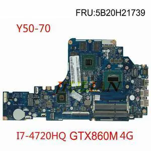 ZIVY2 LA-B111P Y50-70 Motherboard For Y50-70 Laptop 5B20G57046 I7-4720HQ GTX860M 4G Tested Working