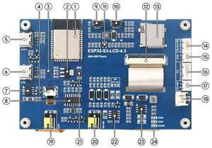 ESP32-S3 4.3Inch Capacitive Touch Screen Development Board Dual-Core Processor 240Mhz Bluetooth On-Board Antenna