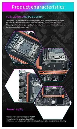 X99E Motherboard Dual Channel Supports 4XDDR4 RECC RAM PCIE X16 Nvme Gigabit LAN Card Computer Desktop Motherboard