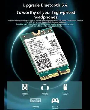 7 BE200 Card+Magnetic Antenna 2.4G/5G/6Ghz Bluetooth 5.4 Adapter 8774Mbps Wireless Network Card For Win10/11