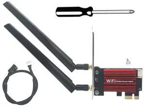 YOC-MT7927 7 Card+ 10Db Antenna Tri-Band 2.4G/5G/6G 8774Mbps Wireless PCI-E Adapter Bluetooth 5.4 Desktop Network Card