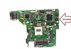 FOR GE70 MS-1757 Laptop Motherboard MS-17571 VER 1.1 DDR3 W/ GTX850M GPU