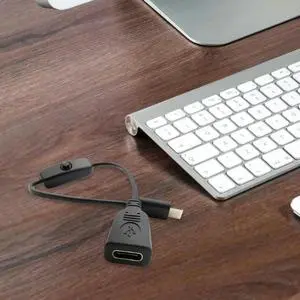 30cm  USB C Power Extension Cable with Switches Type C USB 3.1 Cable Easy to Use for Efficient Charging in Compact Space