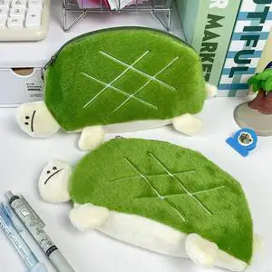 Plush Pen Bag Large Capacity Pencil Case Cartoon Tortoise Pencil Pen Pencil Bag Pen Holders for Student