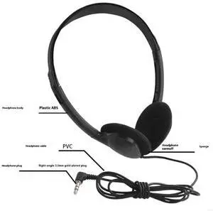 Foldable Gaming Headsets 3.5mm Plugs Breathable Ear Pad Adjustable Headband ABS