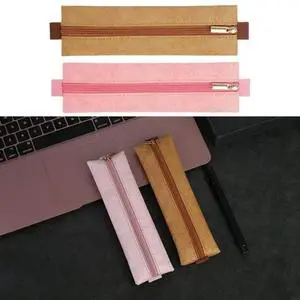 4 Pcs Elastic Pencil Case PU Leather Pencil Box Journal Pen Bag School Office Supplies For Students Spacious