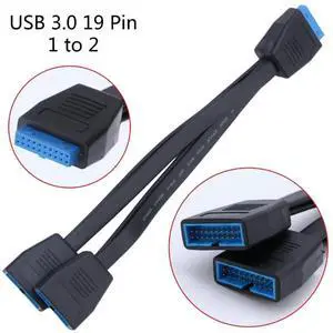 USB 3.0 19Pin/20Pin Splitter Cable for Motherboard  Expansion Cable USB3.0 19Pin 1 to 2 Splitter  20CM