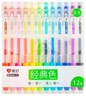 Gel Ink Pens, 0.5mm Fine Point Ballpoint Pens Gel Pens Writing Journaling Stationery for Home, School, Office Supplies