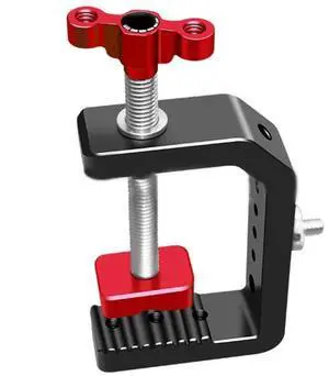 Photography C Clamp Adjustable Aluminum Alloy Clamp for Desktop Mount Camera Hot Shoe with 1/4 Thread for DSLR Camera