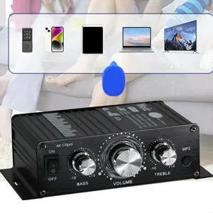 High Fidelitys Bluetooth-compatible Audios Amplifier With 2.0Channel Output Adjustable Basses Trebles Control For Car Home
