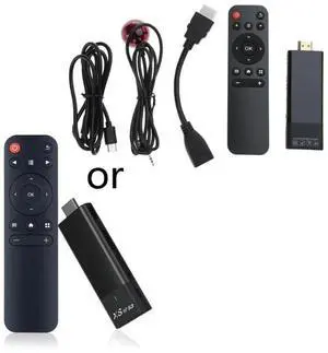1 Set XS97S3 4K TV Stick Set Top Box 1+8G Portable Media Player Android10.0 Compatible TV Box BT5.0 2.4GHz/5.8GHz