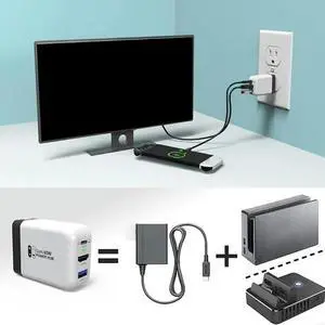 4K 60Hz Charging Dock USB C Data Cable Wide Compatibility for Gaming Consoles Switches Monitors