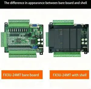Industrial Control PLC Board FX3U 24MT 14 Digital Input 10 Transistors Output DC24V Power Supply HMIs Connectivitys