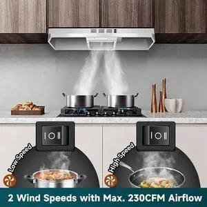 36 Inch Range Hood,Under Cabinet Range Hood 36 Inch in Stainless,Ductless Range