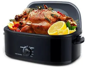 ARLIME 20QT Electric Roaster Oven with Self-Basting Lid, Turkey Roaster with Removable Pan & Rack, Defrost & Warm Function, Adjustable Temperature, Fit 30LB Turkey
