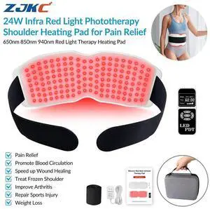 ZJKC 24W Red Infra Light Therapy for Pain Relief Heating Pad Body Wrap 850nm 940nm