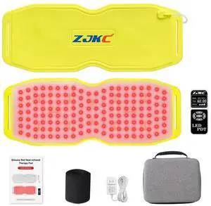 ZJKC Portable 24W Red and Near Infrared Light Therapy Heating Pad Belt for Body Pain