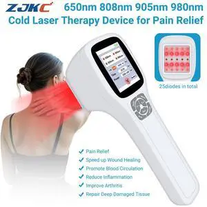 ZJKC Touchscreen 2.5W Cold Laser Therapy Device For Pain Relief 650/808nm 905nm 980nm