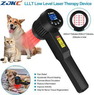 ZJKC 3W/3000mW Cold Laser Therapy Red Infra Light Device for Pain Relief 650nm 808nm
