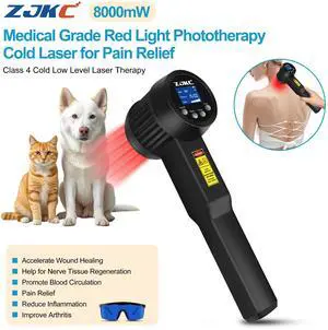ZJKC 8W Cold Laser Therapy Device for Knee Shoulder Back Pain LLLT 650nm 808nm