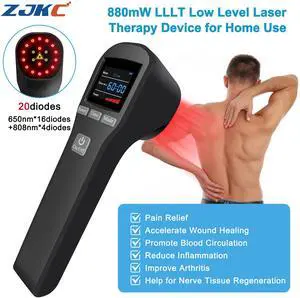 ZJKC 880mW Red Infrared Light Therapy Device Cold Laser for Pain Relief 650nm 808nm ZJKC 880mW Red Infrared Light Therapy Device Cold Laser for Pain Relief 650nm 808nm