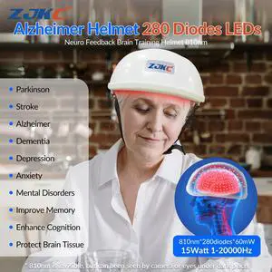 ZJKC 810nm Led Helmet PBM Natural Remedies for Stroke Alzheimer Parkinsons Depression