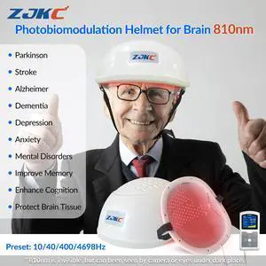 ZJKC 810nm Near Infrared Light Brain Therapy Helmet for Parkinson Depression