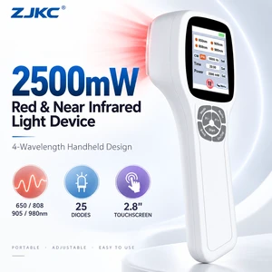 ZJKC 2500mW Red & Near Infrared Light Device, 4-Wavelength 650nm 808nm 905nm 980nm, 25 Diodes, 2.8" Touchscreen Rechargeable Handheld Body Care for Humans & Pets ZJKC 2500mW Red & Near Infrared Light Device, 4-Wavelength 650nm 808nm 905nm 980nm, 25 Diodes, 2.8" Touchscreen Rechargeable Handheld Body Care for Humans & Pets