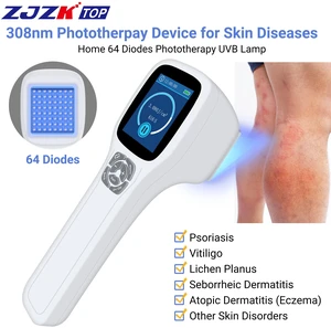 ZJZKTOP 308nm UVB Light Therapy Device for Psoriasis and Vitiligo, Narrowband UVB Phototherapy Machine, 64 Diodes, Adjustable 5-50mW/cm2, Handheld Ultraviolet Therapy Lamp with MED Test ZJZKTOP 308nm UVB Light Therapy Device for Psoriasis and Vitiligo, Narrowband UVB Phototherapy Machine, 64 Diodes, Adjustable 5-50mW/cm2, Handheld Ultraviolet Therapy Lamp with MED Test