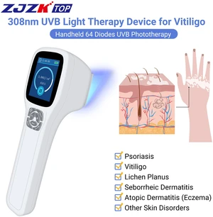 ZJZKTOP 308nm UVB Phototherapy Device for Psoriasis Vitiligo, UVB Light Therapy Machine, 64 Diodes, 5-50mW/cm2 Adjustable Intensity, Ultraviolet Therapy Lamp with LCD Screen ZJZKTOP 308nm UVB Phototherapy Device for Psoriasis Vitiligo, UVB Light Therapy Machine, 64 Diodes, 5-50mW/cm2 Adjustable Intensity, Ultraviolet Therapy Lamp with LCD Screen