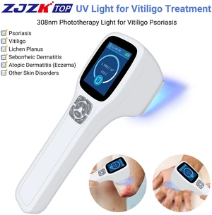 ZJZKTOP 308nm UVB Light Therapy for Psoriasis and Vitiligo, Narrowband UVB Phototherapy Device, 64 Diodes, Adjustable 5-50mW/cm2, Handheld Ultraviolet Therapy Lamp with MED Test ZJZKTOP 308nm UVB Light Therapy for Psoriasis and Vitiligo, Narrowband UVB Phototherapy Device, 64 Diodes, Adjustable 5-50mW/cm2, Handheld Ultraviolet Therapy Lamp with MED Test