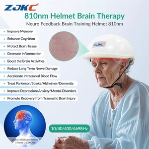 ZJKC 810nm Near Infrared Light Therapy Helmet for Head, Brain Photobiomodulation PBM Helmet with 280 LED Diodes, 15W, Adjustable Pulse Frequency, Rechargeable, LH280-A ZJKC 810nm Near Infrared Light Therapy Helmet for Head, Brain Photobiomodulation PBM Helmet with 280 LED Diodes, 15W, Adjustable Pulse Frequency, Rechargeable, LH280-A
