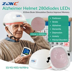 ZJKC 810nm Brain Photobiomodulation Helmet, Near Infrared Light Therapy Device with 280 LED Diodes, 15W, Adjustable 1-20000Hz Pulse Frequency, 4 Power Levels, Rechargeable LH280-A ZJKC 810nm Brain Photobiomodulation Helmet, Near Infrared Light Therapy Device with 280 LED Diodes, 15W, Adjustable 1-20000Hz Pulse Frequency, 4 Power Levels, Rechargeable LH280-A