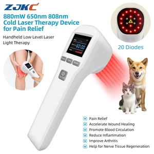 ZJKC HHL01 880mW Red Light Therapy Device for Pain Relief, 20 Diodes 650nm+808nm Handheld Near Infrared Light Wand for Arthritis, Muscle Joint Soreness, Sports Injury Recovery, Human & Pet ZJKC HHL01 880mW Red Light Therapy Device for Pain Relief, 20 Diodes 650nm+808nm Handheld Near Infrared Light Wand for Arthritis, Muscle Joint Soreness, Sports Injury Recovery, Human & Pet