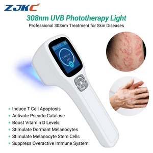 ZJKC PD01 308nm UVB Skin Treatment Device, 64 Diodes, 0-5J/cm² Adjustable Dose, Handheld Phototherapy Unit with LCD Display for Home Use ZJKC PD01 308nm UVB Skin Treatment Device, 64 Diodes, 0-5J/cm² Adjustable Dose, Handheld Phototherapy Unit with LCD Display for Home Use