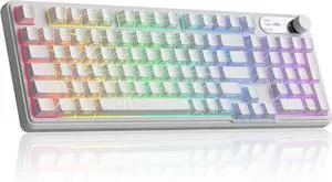 MageGee GK960 Wireless Gaming Keyboard, RGB Tri-Mode Wired/BT/2.4G Creamy Keyboard