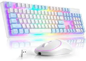 MageGee V550 Wireless Gaming Keyboard and Mouse, 2.4G Full-Sized