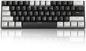 60% Mechanical Gaming Keyboard,Mixed Color Keycaps Gaming Keyboard with Linear Red Switches, Detachable Type-C Cable Mini Keyboard with Blue LED Light for PC/Laptop