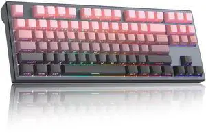 MageGee Captain87 Rapid Trigger Magnetic Switch Keyboard, 75% Wired Hall Effect Mechanical Gaming Keyboards w/Adjustable Actuation, CNC Aluminum Frame, Hot Swappable RGB Creamy Keyboard(Scarlet Dusk)