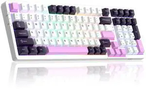 MageGee LIGHT100 Wired Creamy Keyboard,96% Gasket Hot Swappable Gaming Mechanical Keyboards with 6-Layer Sound Dampening, RGB Backlit for Win/Mac/PC,PBT Keycaps, Purple