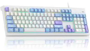 MageGee Creamy Keyboards,K2 Classic Keyboard Wired RGB Backlit 104 Keys Waterproof Ergonomic Keyboard,PC Keyboards for PC/loptop/MAC - Lris Violet