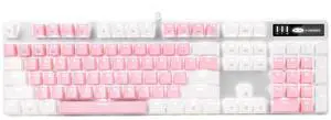 MageGee Mechanical Gaming Keyboard, New Upgraded Blue Switch 104 Keys White Backlit Keyboards, USB Wired Mechanical Computer Keyboard for Laptop, Desktop, PC Gamers(White & Pink) MageGee Mechanical Gaming Keyboard, New Upgraded Blue Switch 104 Keys White Backlit Keyboards, USB Wired Mechanical Computer Keyboard for Laptop, Desktop, PC Gamers(White & Pink)