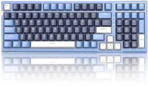 MageGee SKY98 Mechanical Gaming Keyboard, 96% Gasket Hot Swappable Wired Custom Creamy Keyboard with 5-Layer Sound Dampening, RGB Backlit, NKRO for Win/Mac (Prussian Blue, Blue Whale Switch)