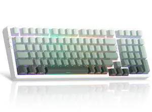 MageGee LIGHT100 Wireless Creamy Keyboard, Gasket Structure Hot Swappable, 2.4G/USB-C/BT5.0 RGB Backlit Mechanical Gaming Keyboard for Win/Mac/PC, 8000mAh Battery, Side Printed PBT Keycap, Green