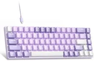 MageGee Portable 60% Mechanical Gaming Keyboard, MK-Box LED White Backlit Compact 68 Keys Mini Wired Office Keyboard with Red Switch for Windows Laptop PC Mac - Violets