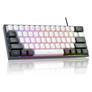 MageGee TS91 60% Mini Gaming Keyboard, RGB Backlit 61-Key Ultra-Compact Membrane Keyboard, Mechanical Feeling, Waterproof, Ergonomic for PC Mac PS4 Xbox One - Black White MageGee TS91 60% Mini Gaming Keyboard, RGB Backlit 61-Key Ultra-Compact Membrane Keyboard, Mechanical Feeling, Waterproof, Ergonomic for PC Mac PS4 Xbox One - Black White